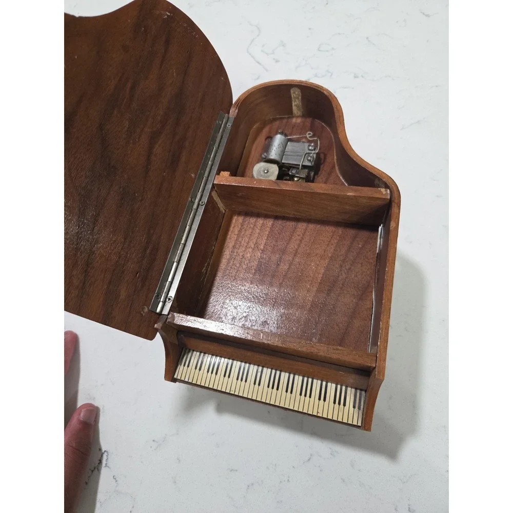 Vintage Swiss Grand Piano Music Box Music Southern Rose Working